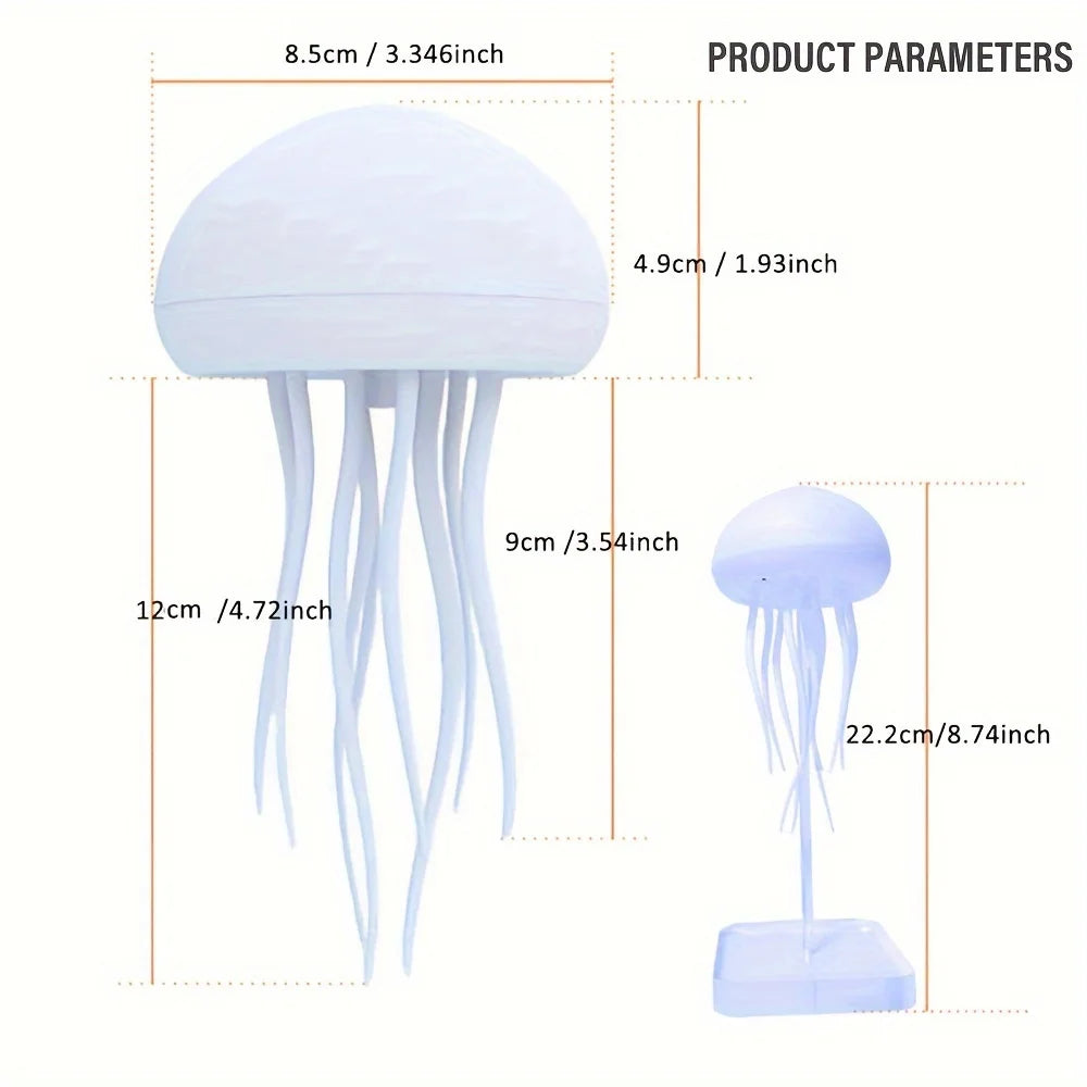 Modern Jellyfish Table Lamp Cartoon Dancing Jellyfish Bedside Lamp Adjustable Color LED Night Light Birthday Gift for Kids New