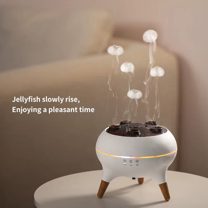 Dynamic Multi Spray Incense Humidifier with Colorful Light Remote Control Desk Flame Humidifier for Home Fog Quantity Decoration