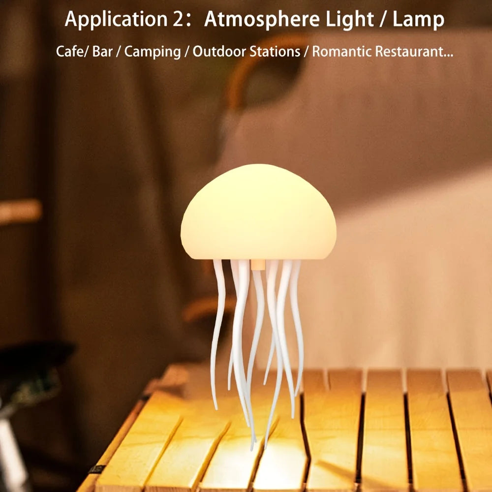 Modern Jellyfish Table Lamp Cartoon Dancing Jellyfish Bedside Lamp Adjustable Color LED Night Light Birthday Gift for Kids New