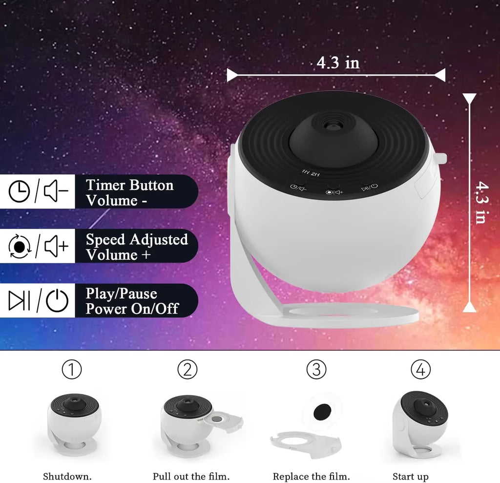 360° Rotating Galaxy Ceiling Projector 